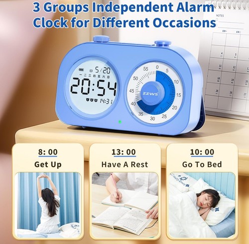 ZZWS Visual Timer for Kids Double Screen 2 in 1 Classroom Timer 3 Modes Countd - Picture 2 of 6