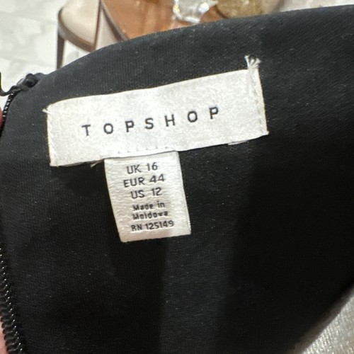 Topshop black sleeveless cross neck stretch dress size 12 - Picture 8 of 13