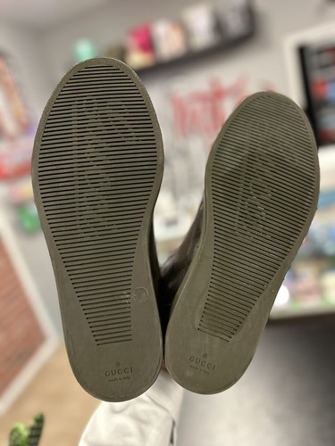 Size 7.5G/8US GUCCI Hightop Sneakers Olive Green Camouflag ￼100% Authentic - Picture 22 of 23