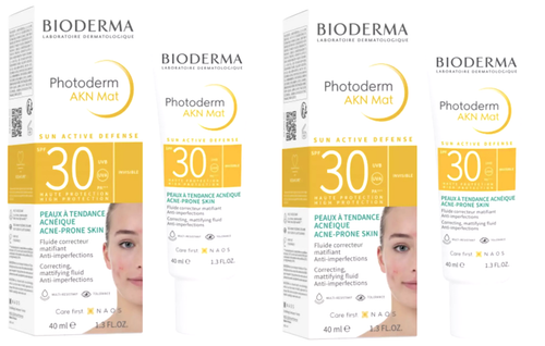 2x Bioderma Photoderm AKN Mat Cream SPF30 Mattifying Sunscreen 40ml - 第 1/1 張圖片