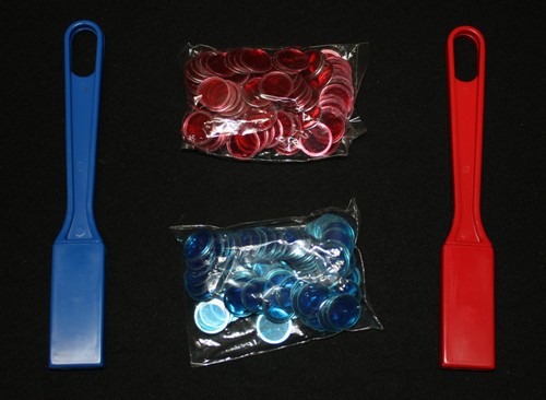Magnetic Blue and Red Bingo Wands and 200 Chips Markers – Use on paper sheets - Picture 2 of 2