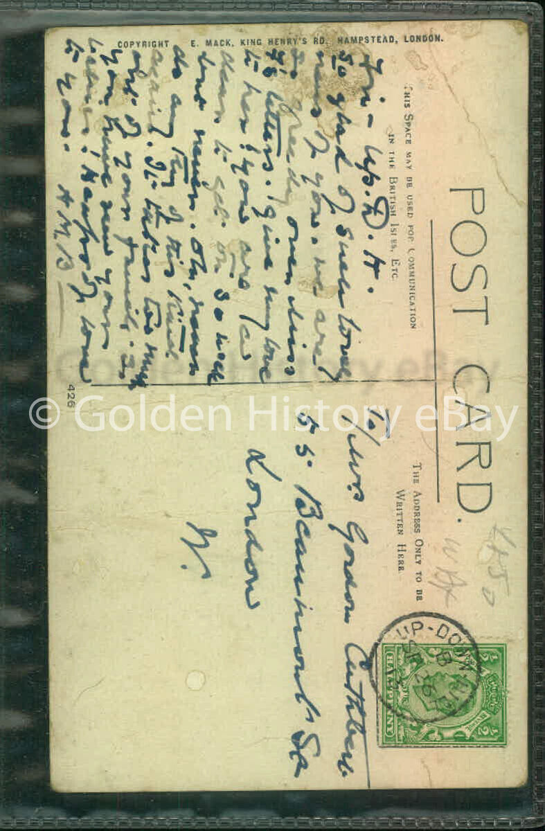 ANTIQUE VINTAGE TEDDY BEAR POSTCARD CARD TEDDY GOES TO WORK