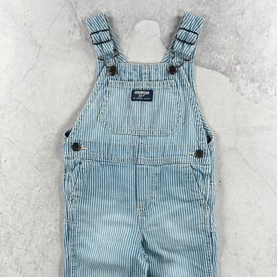 OshKosh B'gosh Latzhose Baby 18 Monate blau & weiß Hickory Streifen Latzhose