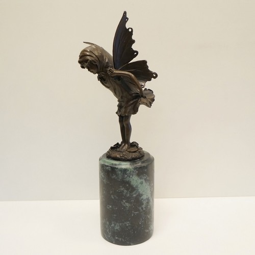 Statue Sculpture Elf Art Deco Style Art Nouveau Style Bronze Signed - Bild 2 von 8