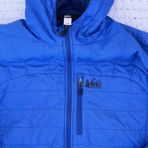 REI Co-Op Jacket Mens Medium navy Puffer Lightweight - Picture 3 of 7