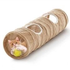 Cat Tunnel for Indoor Cats,Cats Toys Collapsible Tunnel Straight Tube with a ...