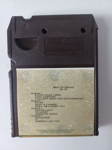 The Best Of Bread 8-Track Tape Quala-Sonic QS 139 - Picture 3 of 6