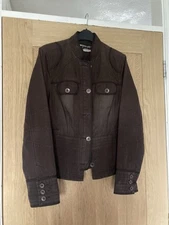 Principles Dark Brown Cotton Jacket Size 14