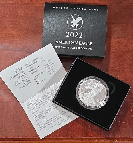 2022 S  American Eagle 1 oz Silver Proof Coin .999 Fineness