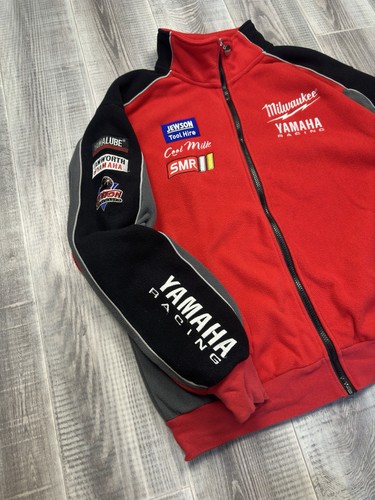 Milwaukee Yamaha Racing Fleece Jacket Full Zip Red Men Size L - Picture 4 of 10