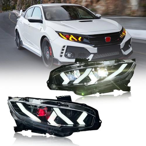 Demon Eye Headlights +Clear FULL LED Tail Lights For 2016-2021 Honda Civic Sedan - Picture 17 of 24