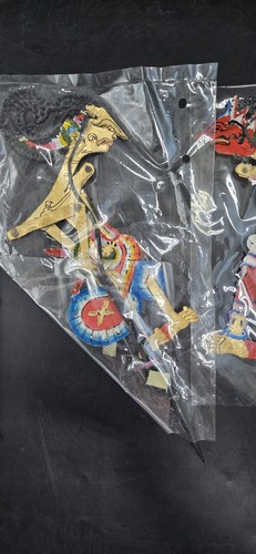 Lote De 3 Títeres Sombra Wayang Kulit Indonesio Javanés Hanoman Balinese 12" - Imagen 4 de 11