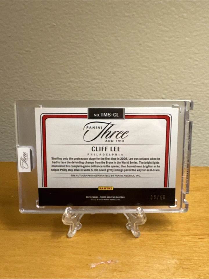 Panini Three And Two Timeless Moments Cliff Lee 2025 automático/49 Phillies Foto 2 de 2