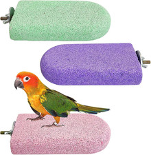 PINVNBY 3 PCS Bird Perches Calcium Parrot Perch Stand Bird Beak Grinding Stone F