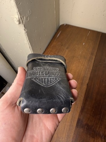 Harley-Davidson MOTOCICLETAS CUERO BOLSA PARA CIGARRILLOS TACHONADA CINTURÓN DE COLECCIÓN RARO MOTOCICLISTA - Imagen 11 de 23