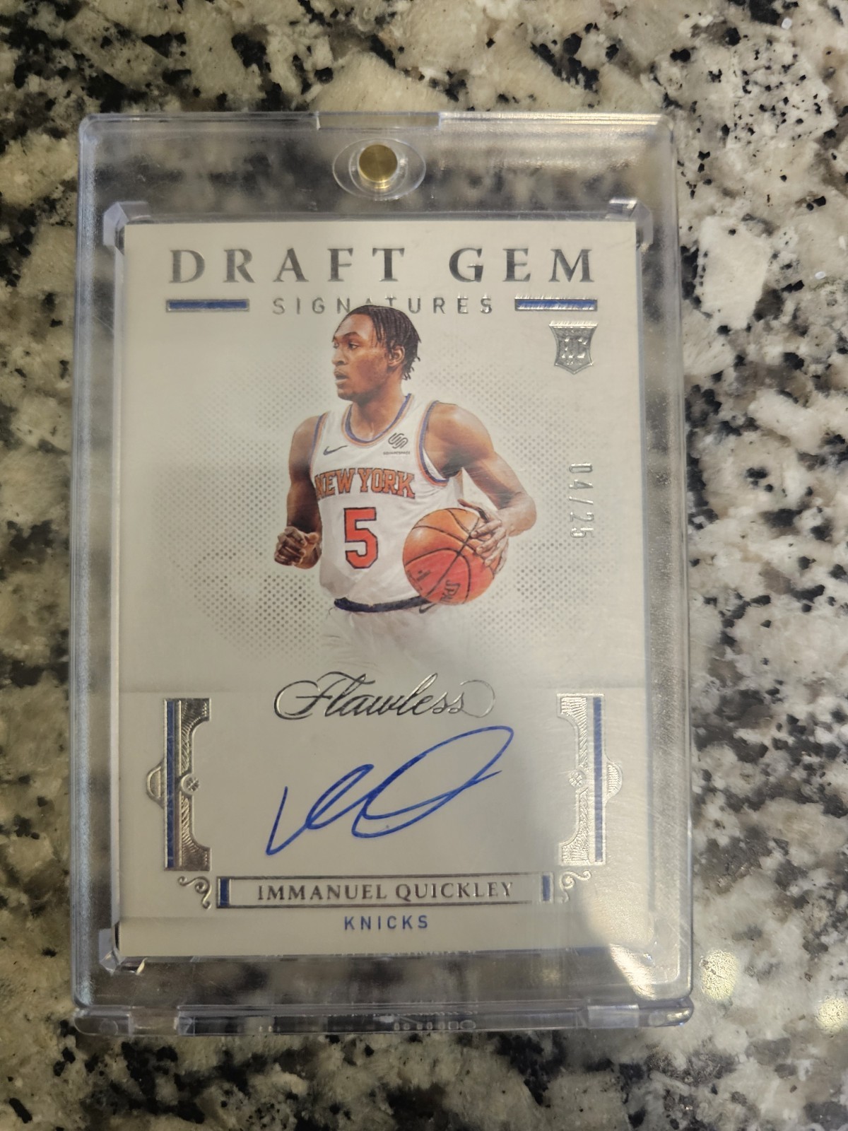 2020-21 Flawless Immanuel Quickley Rookie Auto Draft Gem Signatures 04/25 Knicks