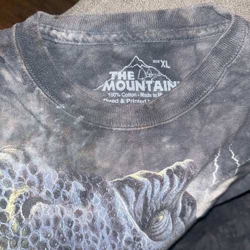 Vintage style The Mountain dinosaur T rex animal tie dye gray youth XL shirt - Picture 4 of 4