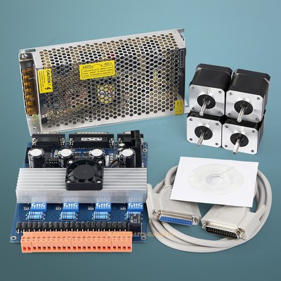 4 Axis TB6600 Controller HB Nema17 97oz-in Motor 12V Power Supply For CNC Kit