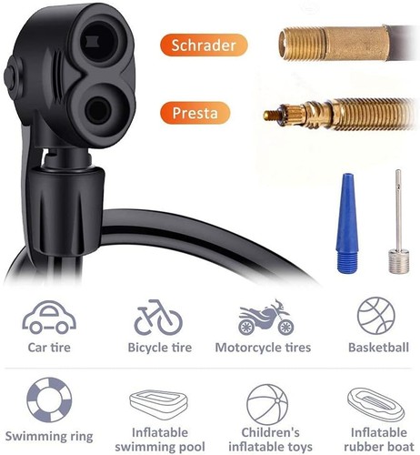 Kompakte Aluminium Fahrradpumpe mit Presta und Schrader Ventilen - schnelles Aufblasen - Bild 5 von 8