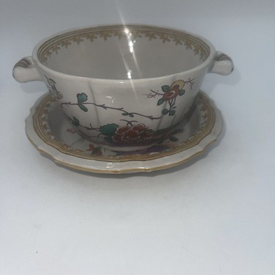 Faenza Istituto D Arte Dishes double handled bowl Bird Of Paradise Rare Italian