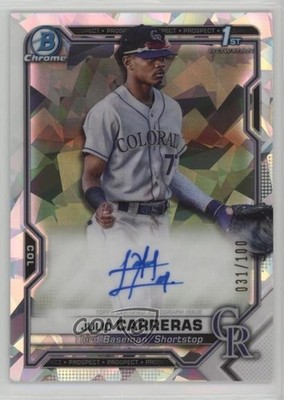 2021 Bowman Chrome Prospect Atomic Refractor 31/100 Julio Carreras Auto 6fs