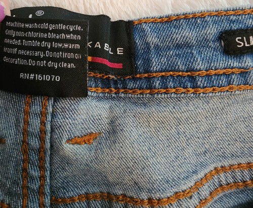 Switch Remarkable Girl's Jeans Sz 16 Patches Butterfly Streetwear Patchwork Y2K - Picture 9 of 13