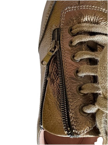 Sole Bliss Metallic Bronze Leather Trainers,NWOB, Size 40/9 - Picture 4 of 12