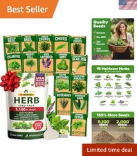 Heirloom Herb Seeds Variety Pack: 5,100 Seeds for Indoor  Outdoor Gardening