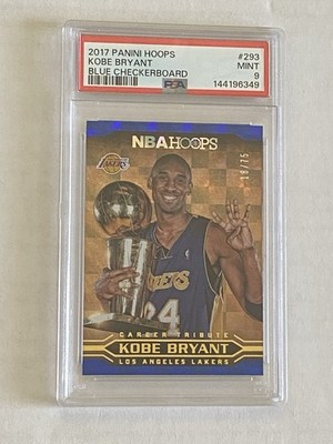 2017 Hoops Kobe Bryant Blue Checkerboard /75 Psa 9