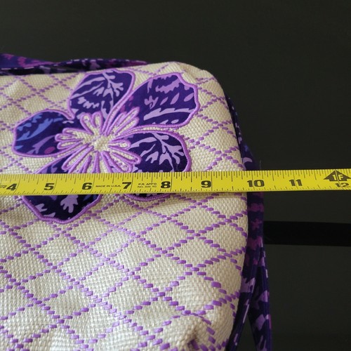 Stunning Vera Bradley Crossbody Beach Paisley Amethyst Woven w/ Flower Purse - Picture 9 of 9