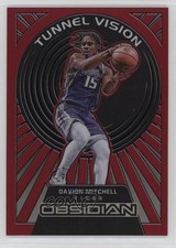 2021 Panini Obsidian Tunnel Vision Electric Etch Red Flood Davion Mitchell 1l1a
