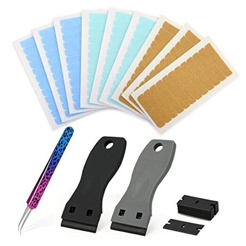 Hair Extension Tape Tabs, 9 Sheets Double Sided Replacement Tape Adhesive