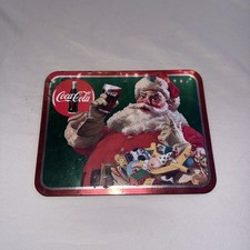 Vintage Coca-Cola Sign Santa Drinking Coke