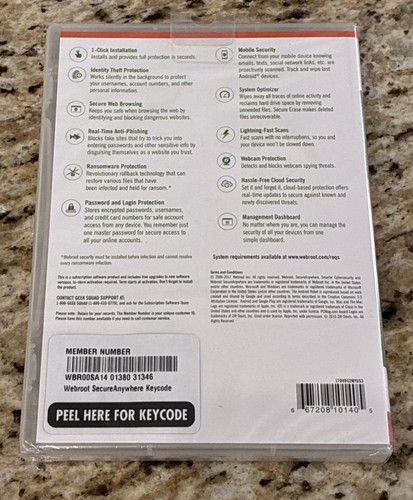 WEBROOT Secure Anywhere Internet Security - Antivirus 3 Devices NEW SEALED - Picture 2 of 3