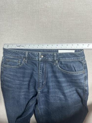 Pantalones de mezclilla elásticos con cremallera 34X32 calce atlético azul usado en excelente estado Rag & Bone Fit 3 - Imagen 7 de 8