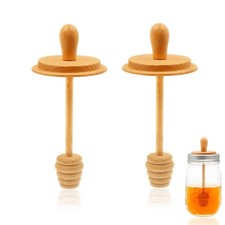 2pcs Wooden Mason Jar Honey Dippers - Honey Dipper Wooden Stick for Regular M...