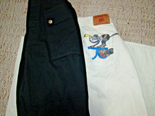 2pr Baggy Wide Leg Streetwear Jeans; Black Box Pocket Cargo, Vetiver street Cat