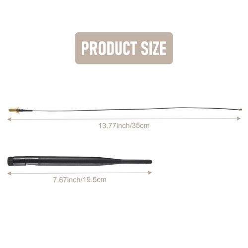 2 X 6 DBi 2,4 GHz 5 GHz Dual-Band-WiFi-RP-SMA-Antenne + 2 X 35 Cm U.Fl / -K5856 - Bild 7 von 7