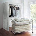 Belle Maison Futon Storage with Cover Futon Rack Upper Rack Lower Wagon Set