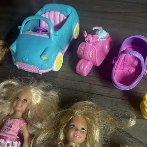 Lot Of Barbie Little Sister Babysit Skipper Chelsea Stacie Simba Boy Car Scooter - Picture 24 of 24
