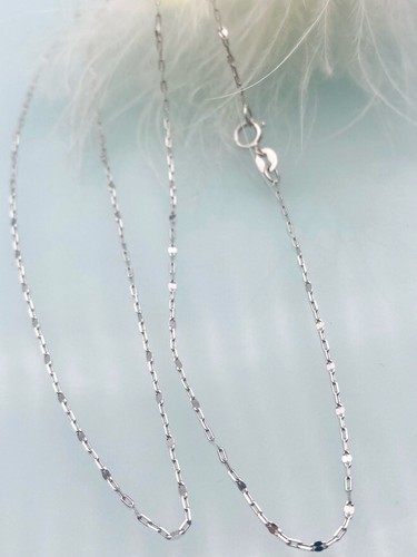 44cm Necklace Slide Chain 750 White Gold 18KT Gold Chain 👍Delicate+Fine - Picture 2 of 4