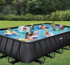 Funsicle 24'x12'x52" Oasis Rectangle Outdoor Above Ground Swimming Pool, Gray