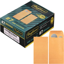 500 Pack 7 Brown Coin Envelope 3.5 X 6.5 Inches Kraft Envelopes Classic Small P