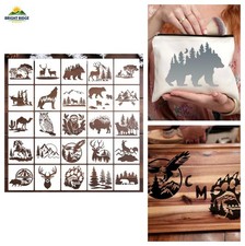 Forest Animal Stencils Bear Deer Wood Burning Stencils 6"