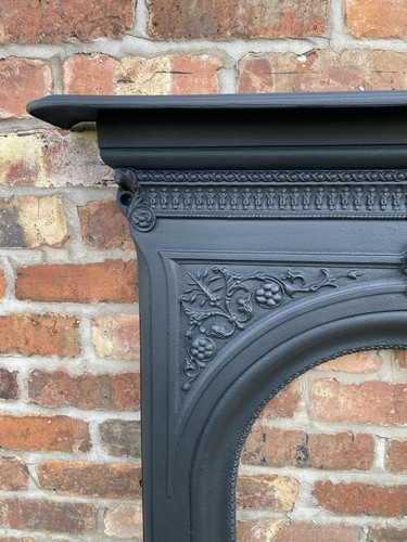 Restored Beautiful 1884 Victorian Antique Cast Iron Fire Surround #1 - Picture 5 of 9