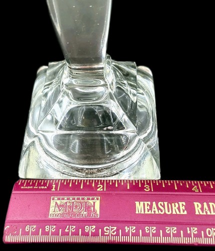 VTG Fostoria Candlesticks Pair No. 1866 - 1921 - 7" Tall - Clear Pressed Glass - Imagen 20 de 21