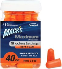 Maximum Protection Soft Foam Shooting Ear Plugs, 40 Pair 33 dB Highest NRR
