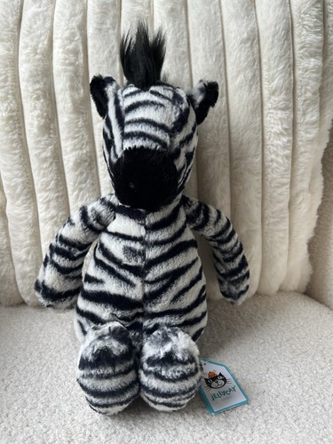 Jellycat BNWT "I am Original Bashful Zebra" Medium BAS3ZEB Retired Rare Soft - Picture 2 of 8