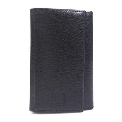 Auth Dunhill Key Case    black leather r11180a