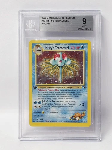 POKEMON GYM HEROES 1ST EDITION #10 MISTYS TENTACRUEL HOLO BGS 9 NICE!!!!!!